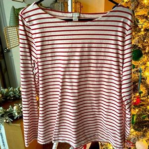 J Crew Factory Red Striped Top